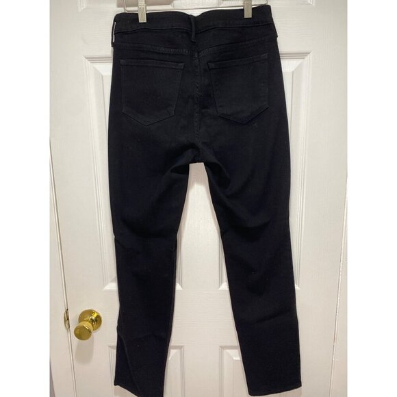 Old Navy Womens Size 8 High-Rise Slim Straight Black Jeans With Secret-Slim Pock - Picture 2 of 4